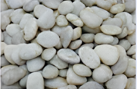 WHITE POLISHED PEBBLES - BUILDING MATERIAL