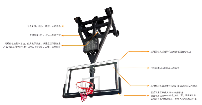 GW1002 – Roof electric folding basketball stand